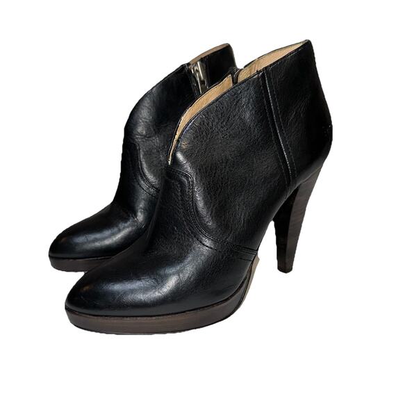 FRYE Harlow Campus Women’s Booties Ankle Boots Black Leather Size 7.5 Excellent - Picture 1 of 11